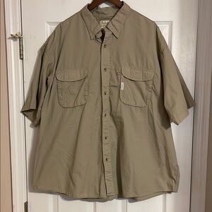 NWOT Cabela's Beige 2XL Mesh-Lined Fishing Shirt